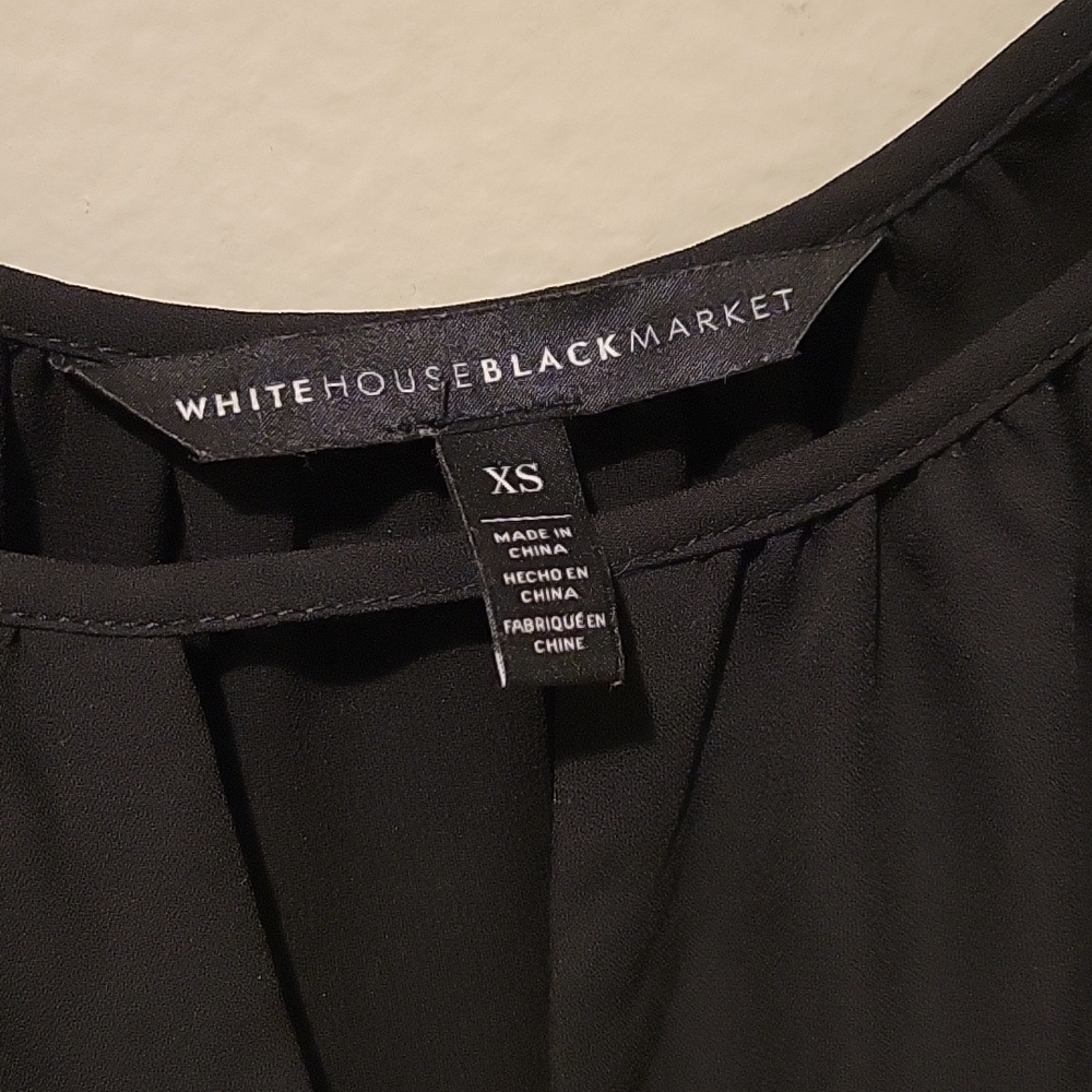 ❤️ WHITE HOUSE BLACK MARKET WHBM LACE DETAIL COLD SHOULDER FLOWY TOP, XS - Picture 4 of 6